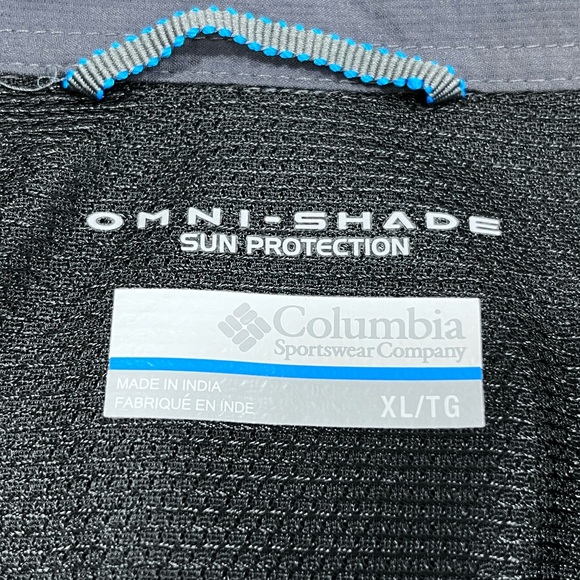 Columbia Omni-Shade UPF Fishing Shirt XL Gray Blue Long Sleeve Vented - Picture 6 of 7